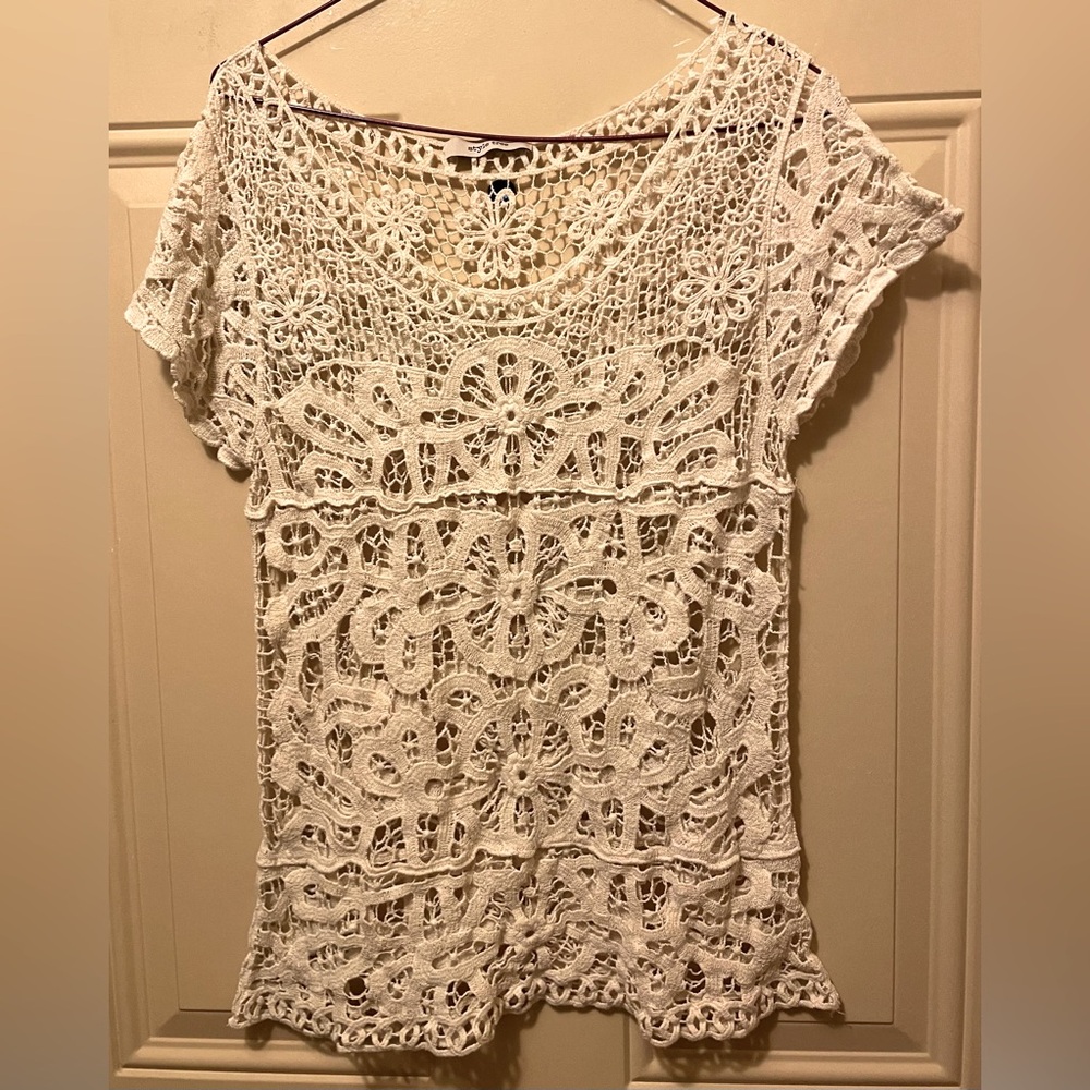 Style Tree Cream Lace Top Size Large